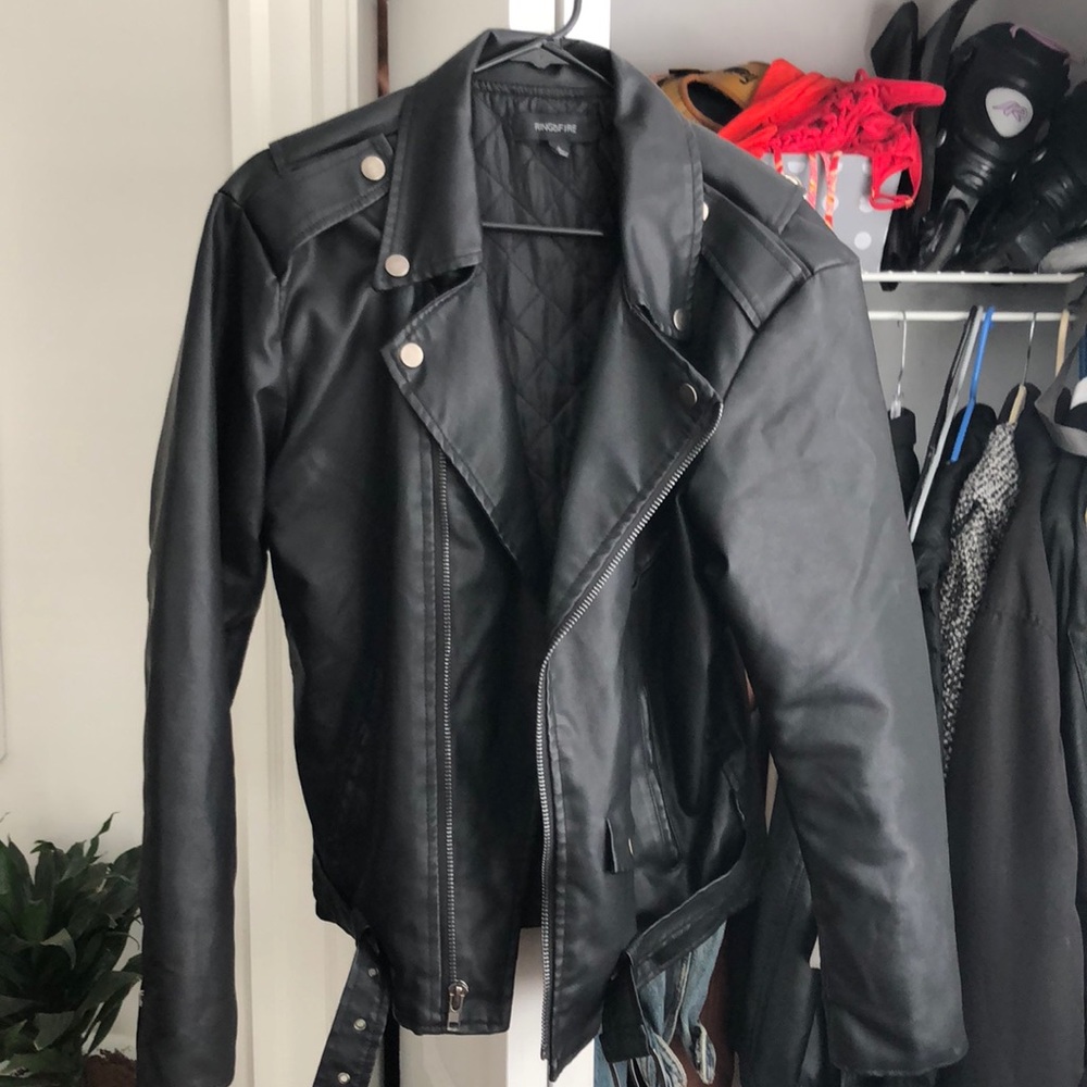 Men’s Leather Biker Jacket (large)